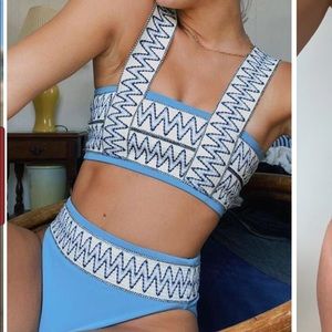 Never worn embroidered bikini